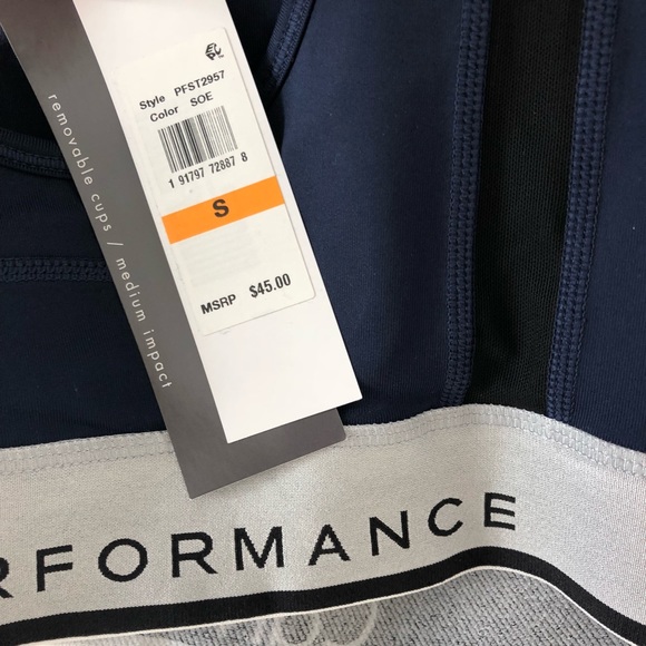 NWT Calvin Klein logo zip front navy sports bra - Picture 6 of 8